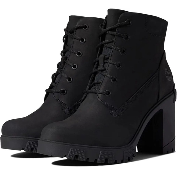 Timberland Lana point black lace up heeled boots size: 8 - Picture 1 of 15